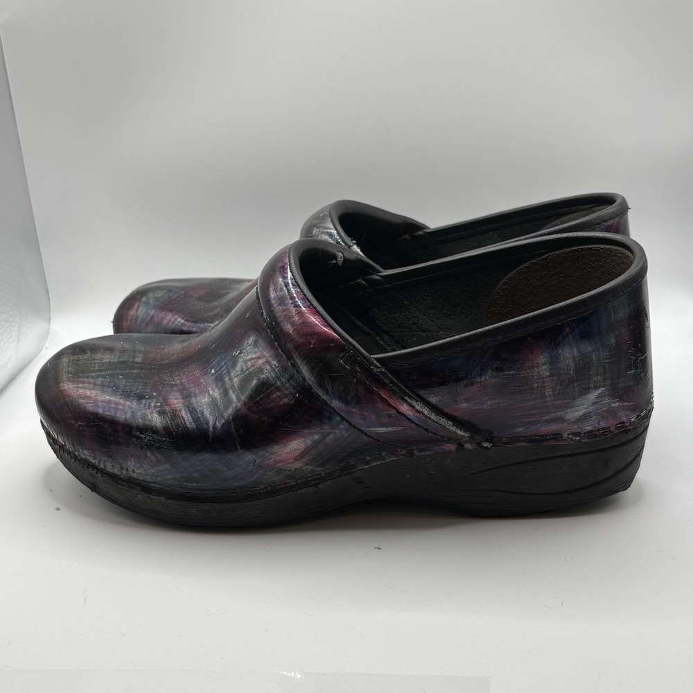 Dansko XP 2.0 Size 39 Purple Blue Brushed Leather Comfort Shoes Nurse No Insoles